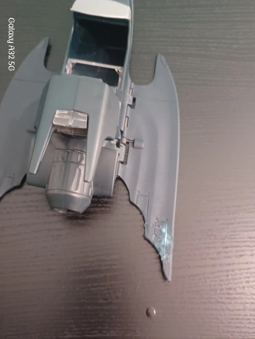 Vintage 1993 Kenner Batman Batmobile/Jet Vehicle Gray/Black Plastic